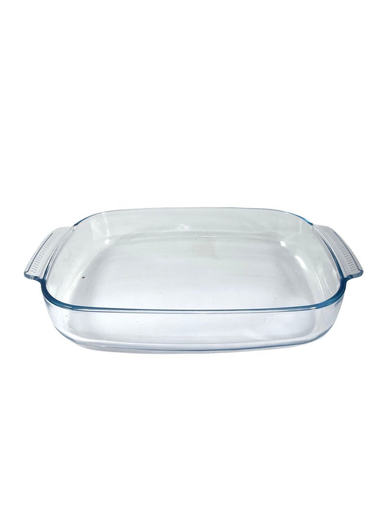 Homemaker Curve Rectangular Deep Glass Baking Dish, 3.7 Lt Capacity, 38X25.5 Cm Diameter, 6.4 Cm Height - Clear  - Image 1