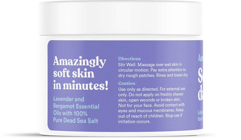 ASUTRA Dead Sea Salt Essential Oil Body Scrub Exfoliator (Soothing Lavender), 16 oz - Ultra Hydrating, Gentle, & Moisturizing - Coconut, Lavender, and Bergamot Oils - Image 2