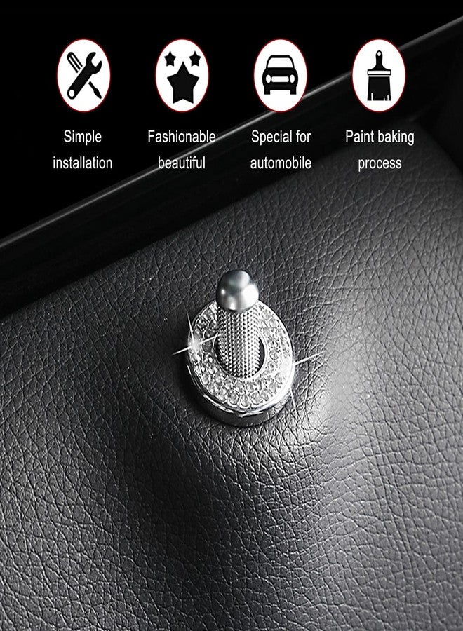 Sodcay 4 Pack Bling Car Inner Door Lock Covers, Rhinestones Pull Rod Bolt Decoration Stickers, Auto Universal Sparkly Door Bolt Cap, Compatible with Mercedes-Benz A/B/C/D/E Class (White) - Image 5
