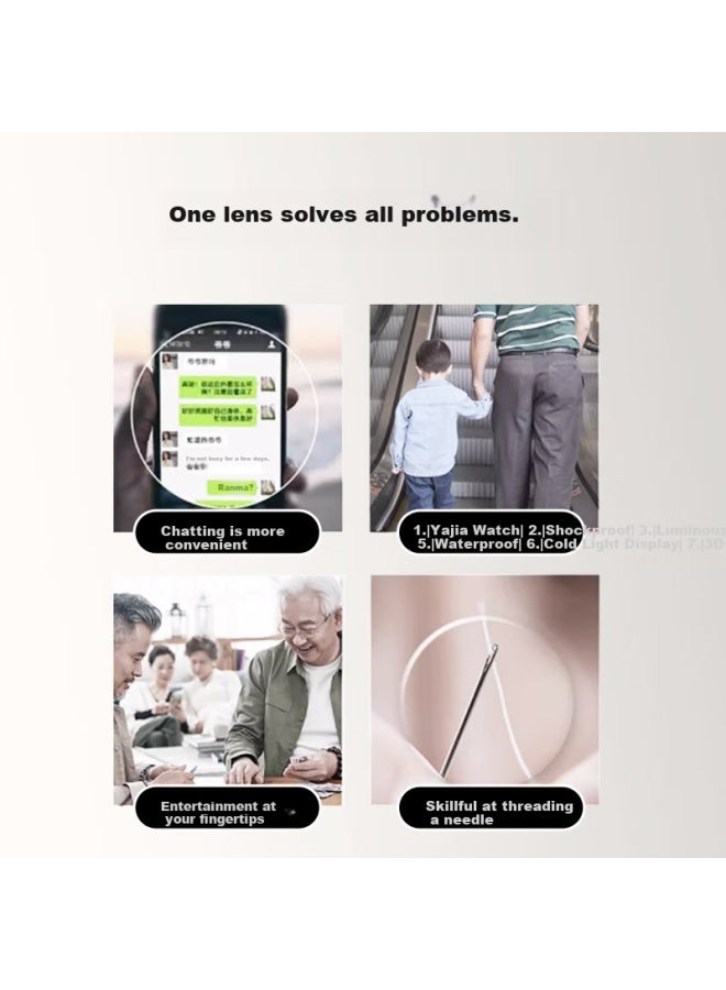 Eyes Moshe Pure Titanium Ultra-light Progressive Reading Gl Women Rimless Cut Edge High Definition Fashion Anti-blue Light Anti-aging Titanium - Image 3