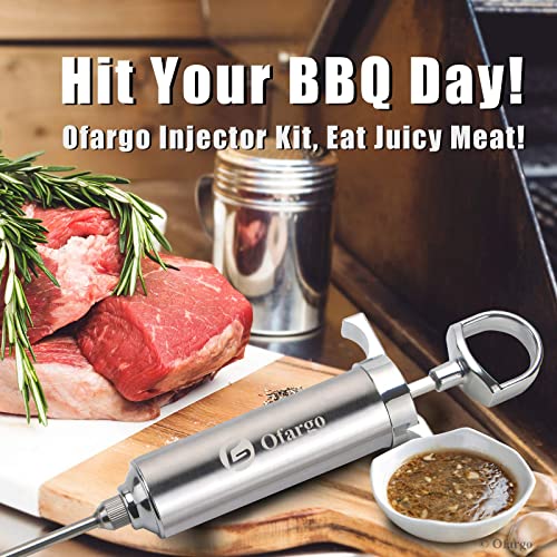 Ofargo Stainless Steel Meat Injector Syringe Kit with 4 Marinade Needles for BBQ Grill Smoker, Gifts for Men Dad Husband in Thanksgiving Christmas Day, 2-oz Large Capacity, Both Paper User Manual and E-Book Recipe - Image 5