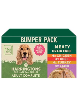 Complete Wet Tray Grain Free Hypoallergenic Adult Dog Food Meaty Bumper Pack 16x400g - Chicken, Lamb, Beef & Turkey - Made with All Natural Ingredients - pzsku/ZB8719414C11BCCB4B8FBZ/45/_/1735632731/ea2d1589-509b-4c72-a5e3-d3b8af482e8b