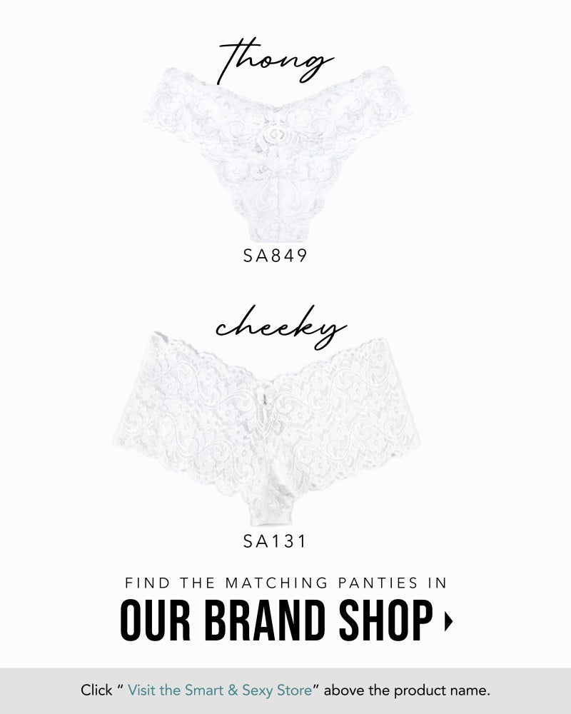 Smart & Sexy Women's Signature Lace Deep V Neck Wireless Bralette, Bralettes For Women With Support, Bralettes and Bralette Pack White XL - Image 3
