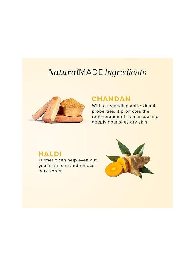 كادي نيتشورال صابون خادي تشاندان هالدي الطبيعي عبوة من 3 قطع (125 جرام × 3) 375 جرام - Image 2