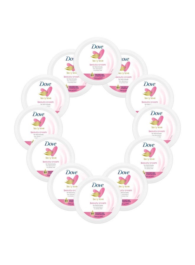 Dove Nourishing Body Care, Face, Hand, And Body Beauty Cream For Normal To Dry Skin Lotion For Women With 24-Hour Moisturization, 12-Pack, 2.53 Oz Each Jar - Image 1