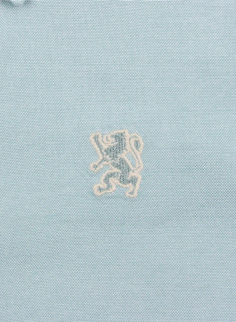 GIORDANO  Kid's Cotton Oxford Long Sleeve Shirt with Embroidery  | Best Price UAE