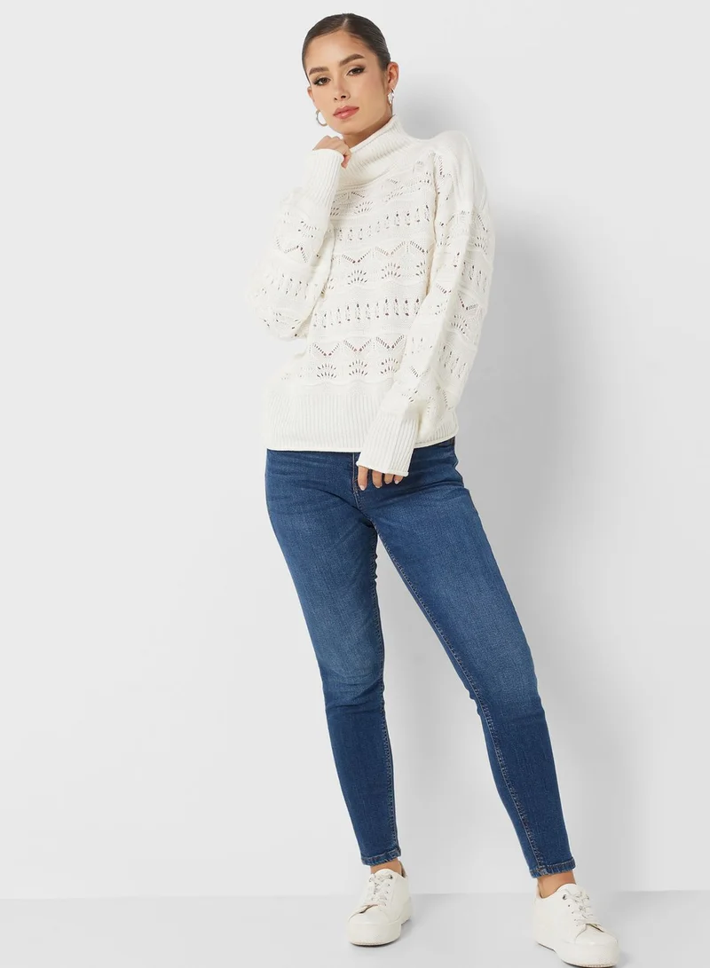 French Connection High Neck Knitted Sweater