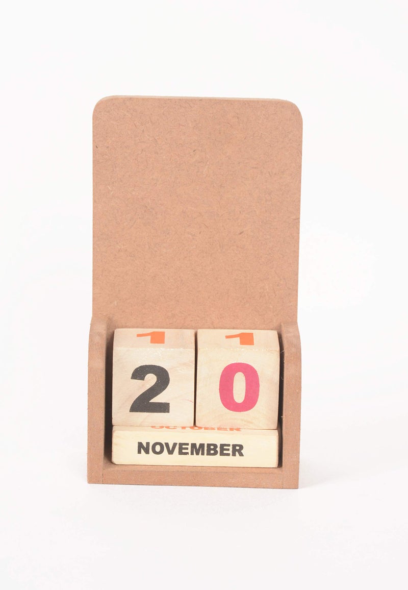 IVEI DIY MDF Perpetual Calendar Wooden Craft - MDF Mini Wooden Calendar - Plain MDF Blank Desk Calendar for Painting Wood Sheet Craft, Decoupage, Resin Art Work & Decoration (Straight) - Image 3