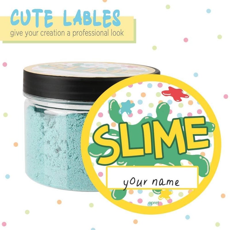 Opret 12 Pack 10oz Empty Slime Containers, Large Plastic Slime Jars with Lids and Labels Clear Storage Organizers for Slime Making, Food and Beauty Products, BPA Free - Image 4