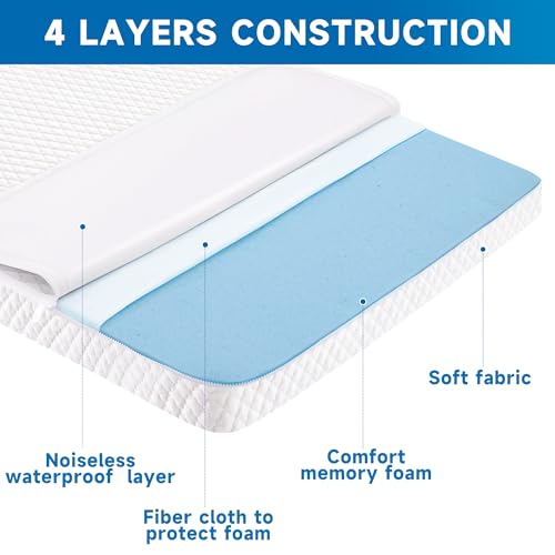 Pro Goleem Baby Bassinet Mattress Pad 32"x18" Rectangle, Waterproof Soft Cover Gel Memory Foam, Dual Side Cradle Mattress fit Dream On Me Poppy/RONBEI/Ingenuity/Cuddor/Cowiewie/suihuooo/ALVOD - Image 4