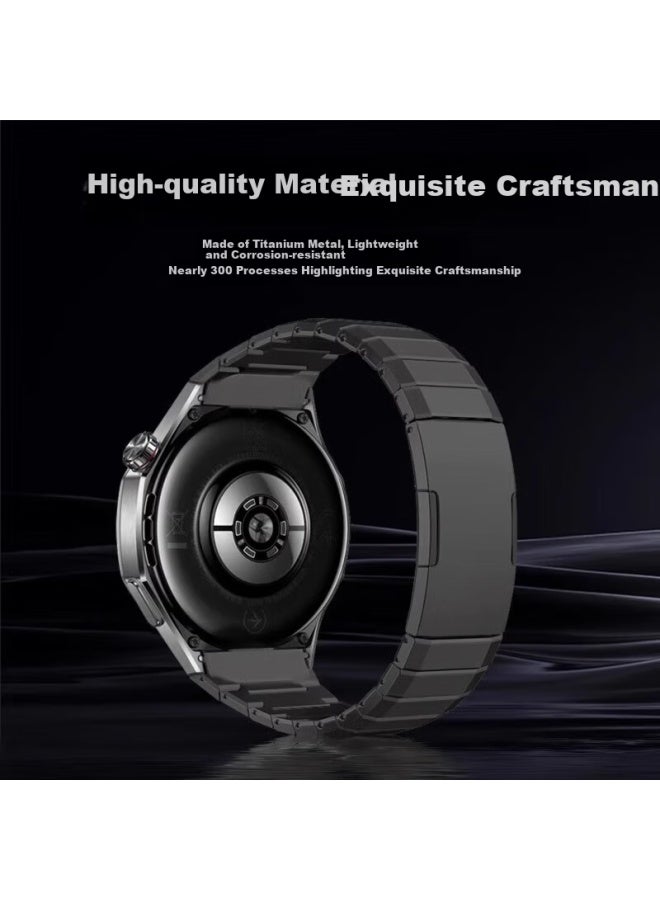 Watchbond Titanium Watch Strap For Huawei Watch Gt5 Pro, Pure Titanium Band For Men, Porsche Design Original Buckle Wristband, Smart Watch Gt5 Pro Dedicated Titanium Gray Full Titanium 48mm Business Watch Strap - Image 3