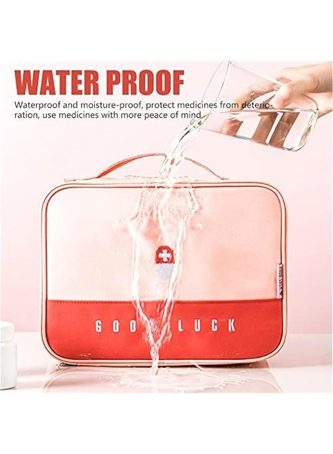 Generic First Aid Kit Empty Portable Medical Pouch Emergency Treatment Medicine Storage Bag Travel Medical Supplies Waterproof Rescue Zipper Pouch Medicine Organizer for Home Outdoors Camping Car  - Image 3