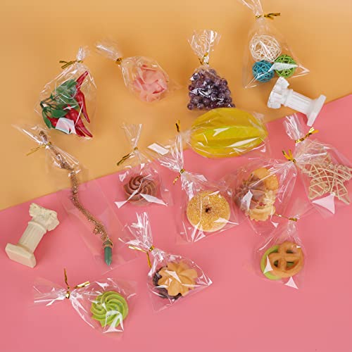 NEOACT 650 PCS Clear Flat Cellophane Treat Bags with 3x5,4x6,9.84 * 2", Treat Bags with Ties are Good for Pretzel Rods,Bakery, Cookies, Candies,Dessert. - Image 3