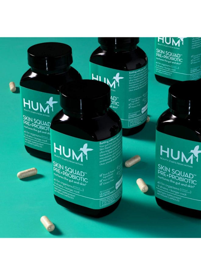 HUM - Skin Squad Pre+Probiotic Nurtures The Gut And Skin - 60 Vegan Capsules - Image 1
