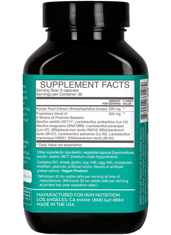 HUM - Skin Squad Pre+Probiotic Nurtures The Gut And Skin - 60 Vegan Capsules - Image 1