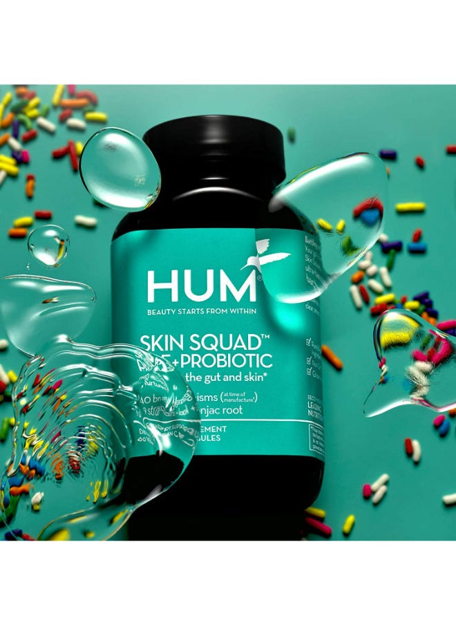 HUM - Skin Squad Pre+Probiotic Nurtures The Gut And Skin - 60 Vegan Capsules - Image 1