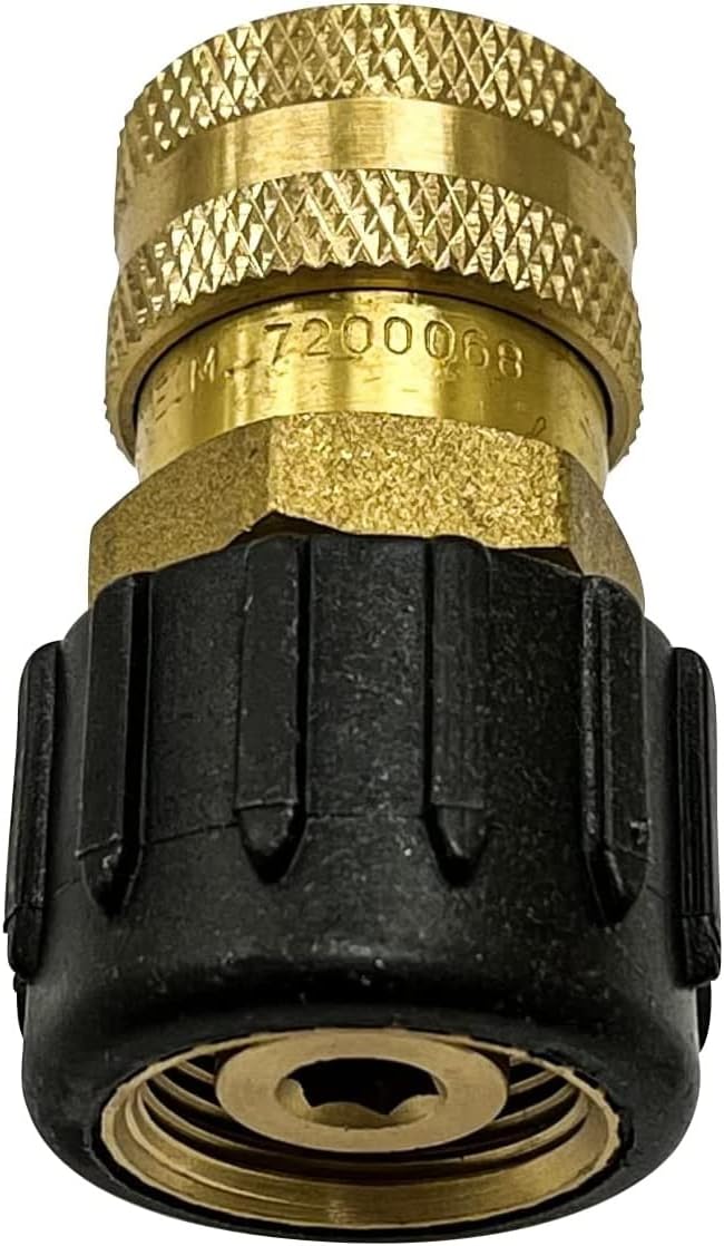 Simpson Cleaning 7200068 Replacement QC Socket for Pressure Washer Pumps Up to 4500 PSI Brass Female M22 Gold - Image 1