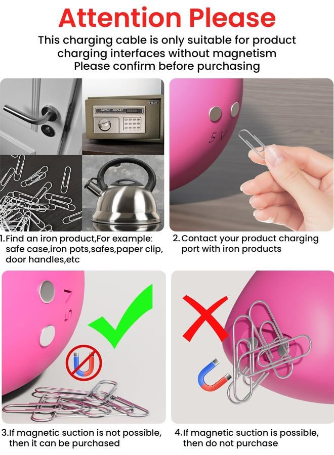 Bicmice 2.6Ft Magnetic USB DC Charger Cable Replacement Charging Cord-(6mm/0.24in) - Image 2
