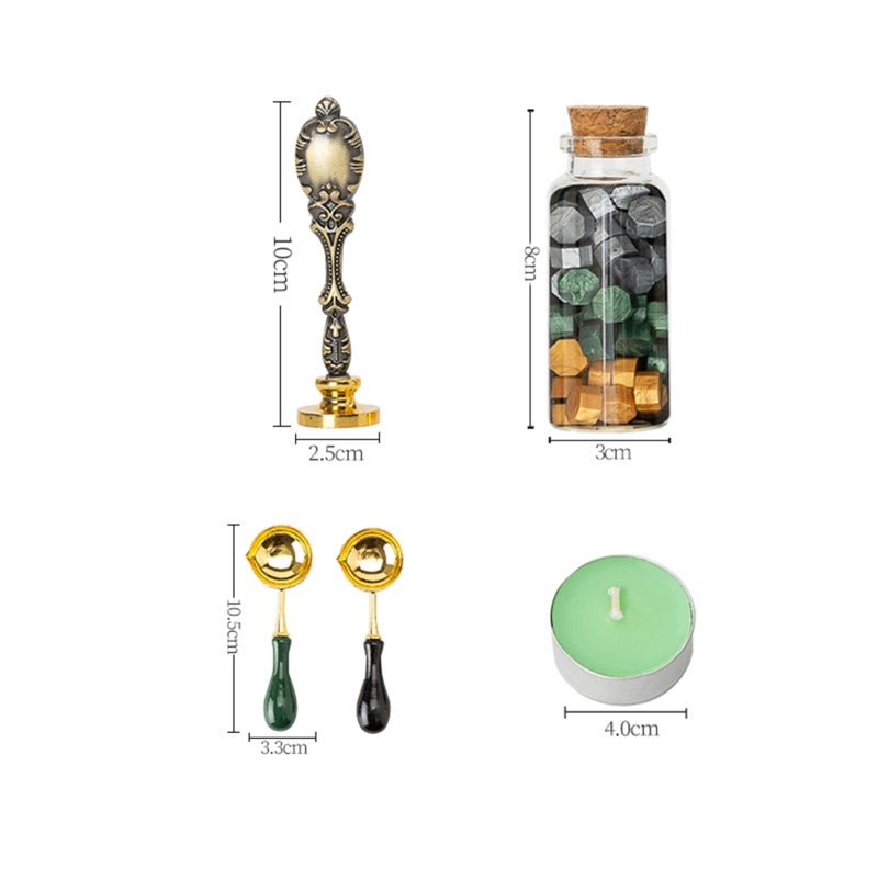 Wax Seal Kit: 3-Color Wax Seal Beads, 1 Stamp, 1 Melting Spoon, 1 Fragrant Candle - Exquisite Gift Box Packaging, Mixed Color Wax Sealing for Wedding Invitations, Envelopes, Journal Decor & Craft Proj - Image 4