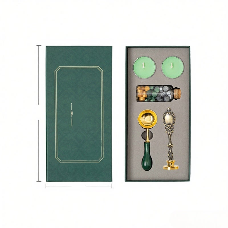 Wax Seal Kit: 3-Color Wax Seal Beads, 1 Stamp, 1 Melting Spoon, 1 Fragrant Candle - Exquisite Gift Box Packaging, Mixed Color Wax Sealing for Wedding Invitations, Envelopes, Journal Decor & Craft Proj - Image 5