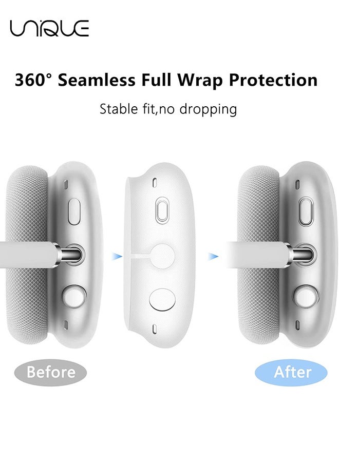 Unique - For AirPods Max Case, Pearl Heart Pattern Case, Lacquered Soft TPU Scratch Resistant Protective Ear Cups Airpods Max Headphone Case (Heart) - Image 1