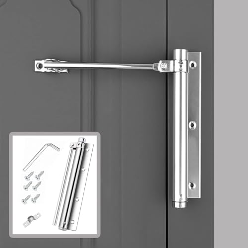 Nexllent Spring Door Closer, Gate Doors Stainless Steel Spring Door Closer, Self-Closing, with Allen Key and Screws, for Adjustable Automatic Door Closing - Image 2