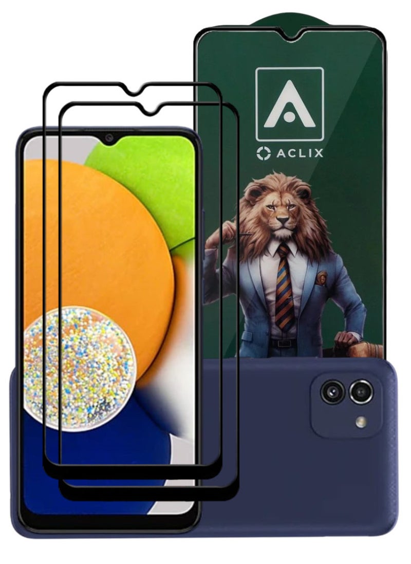 ACLIX 2 Pieces Antistatic ESD Dustproof Premium Quality High Definition Tempered Glass Screen Protector Designed For Samsung Galaxy A03 - Image 1