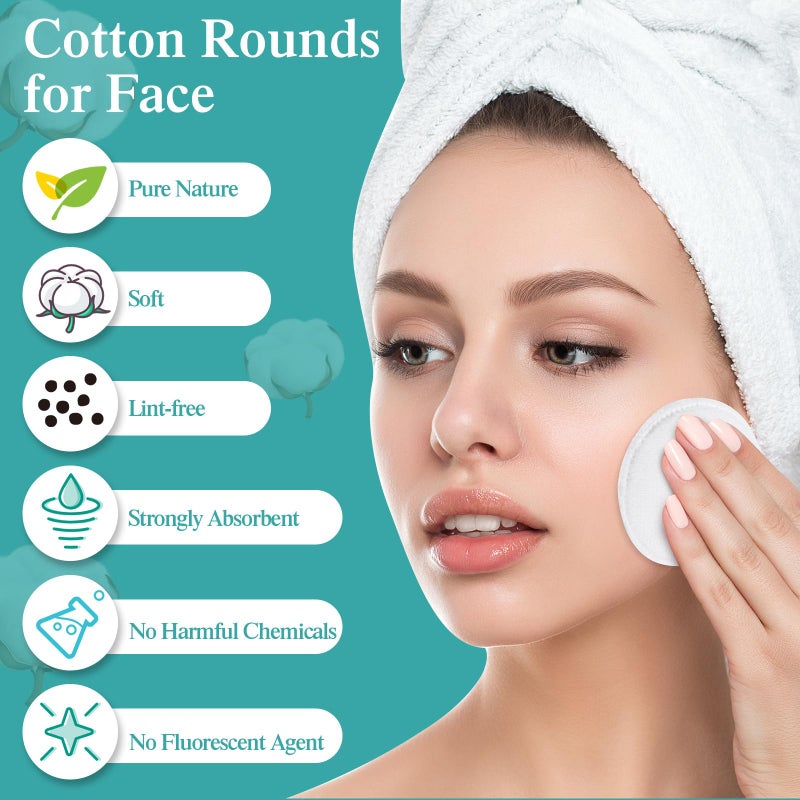 Exquisite 2000 Pcs Cotton Rounds Bulk Exfoliating Rounds for Face Makeup Remover Cotton Facial Pads for Face Makeup Removal Toner Pads - Image 4