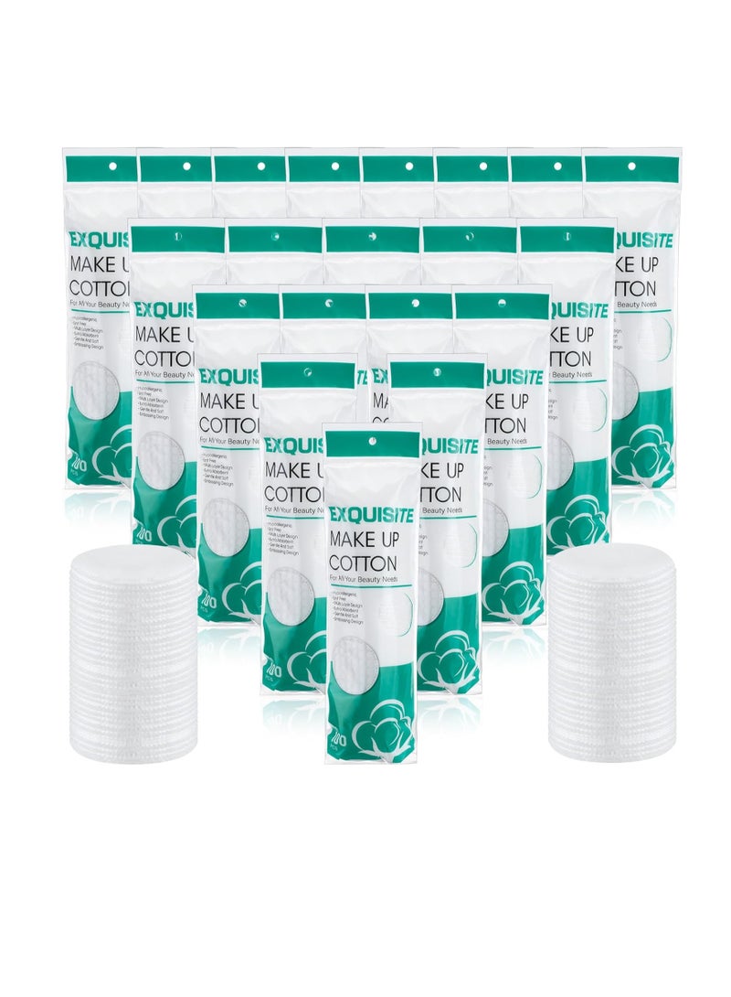 Maxcheck Maxcheck 2000 Pcs Cotton Rounds Bulk Exfoliating Rounds Cotton Rounds for Face Makeup Remover Pads Cotton Facial Pads Cotton Pads for Face Cotton Pads for Makeup Removal Toner Pads  - Image 4
