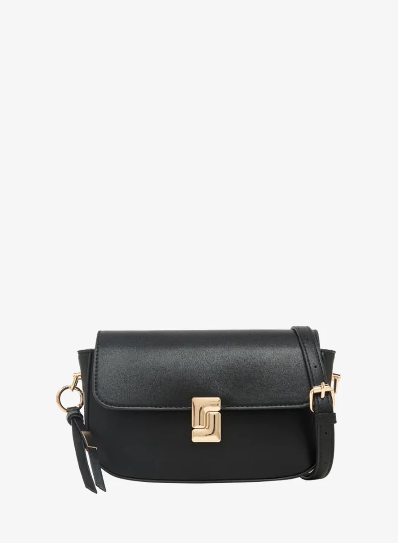 Sasha Sasha Textured Crossbody Bag with Button Closure