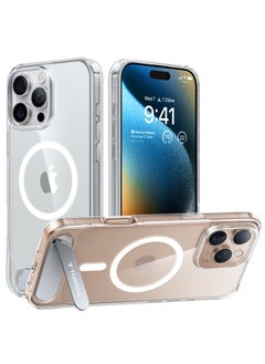 TORRAS Strong Magnetic & Seamless Stand for iPhone 16 Pro Case, [18N Mighty Magnetic] [12FT Mil-Grade Drop Tested] [Fit for MagSafe] Kickstand Protective Slim Phone Case for iPhone 16 Pro 6.3", Clear  - Image 1