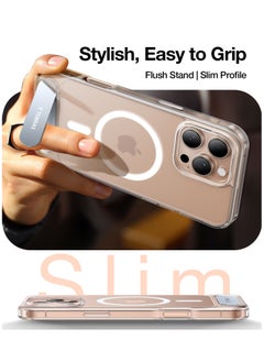 TORRAS Strong Magnetic & Seamless Stand for iPhone 16 Pro Case, [18N Mighty Magnetic] [12FT Mil-Grade Drop Tested] [Fit for MagSafe] Kickstand Protective Slim Phone Case for iPhone 16 Pro 6.3", Clear  - Image 4