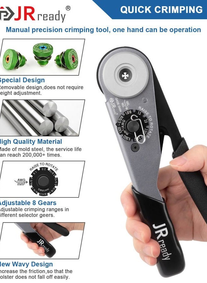 JRready Deutsch Crimp Tool ST2169 Deutsch Crimping Tool for DT,DTM,DTP and Amphenol at ATP ATM Series Size 16 20 12 Solid Pin&Soc Contacts,Closed Barrel Crimp Tool with Three Positioners - Image 5