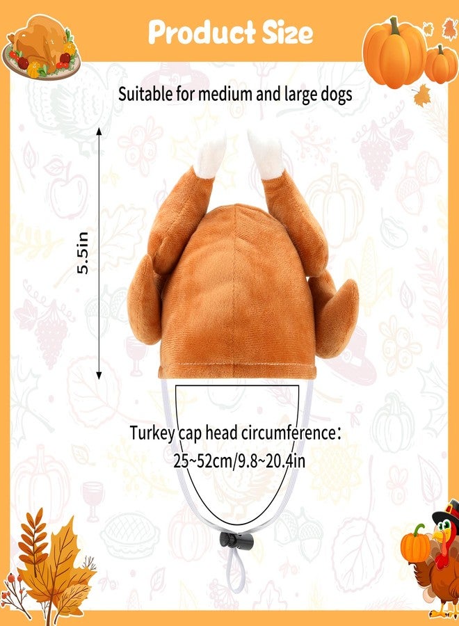 BWOGUE Large Dog Thanksgiving Turkey Hat, Adjustable Dog Thanksgiving Drumstick Hat for Cosplay Accessories Thanksgiving Party Costume Favors - Image 3