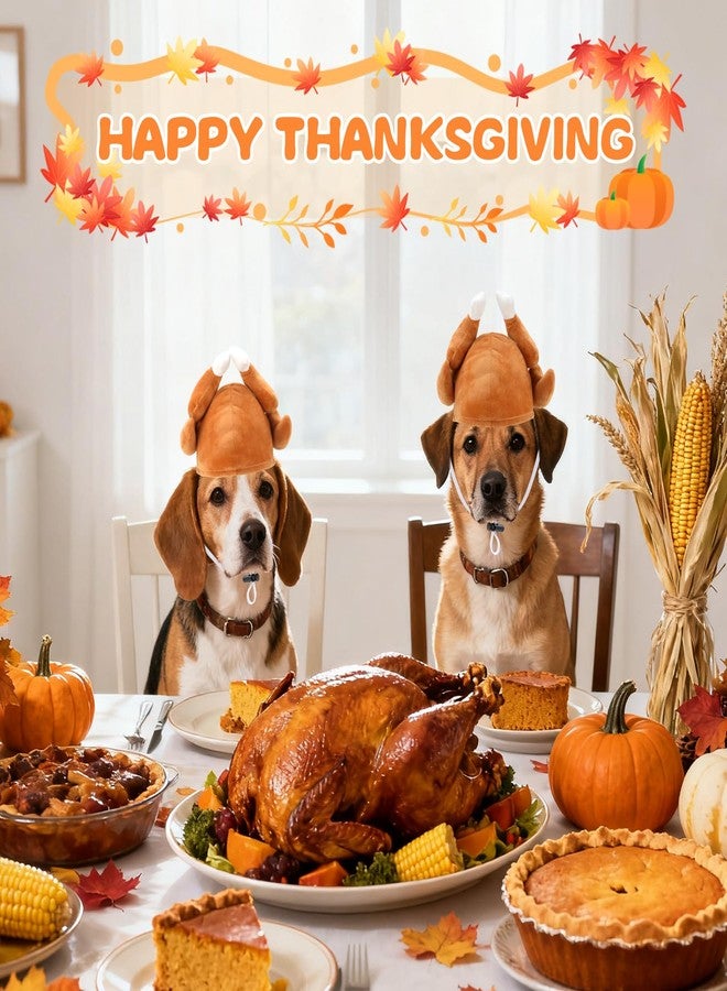 BWOGUE Large Dog Thanksgiving Turkey Hat, Adjustable Dog Thanksgiving Drumstick Hat for Cosplay Accessories Thanksgiving Party Costume Favors - Image 5