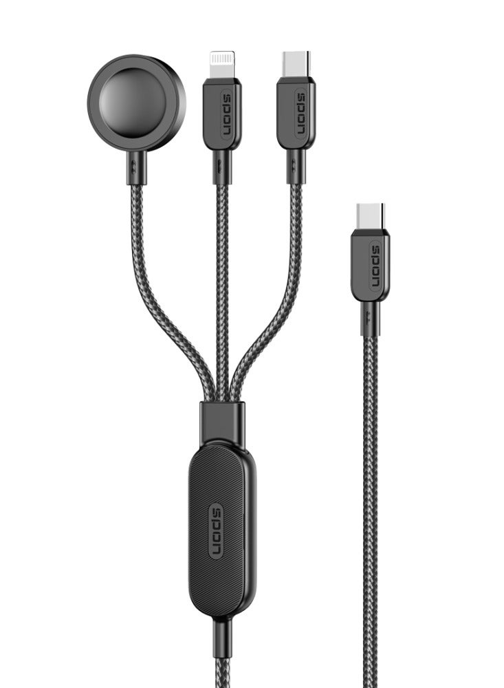 SPON 3 in 1 multi-end charging cable, Type-C and the other (Type-C + Lightning + Apple Watch charger), 100W - Image 1