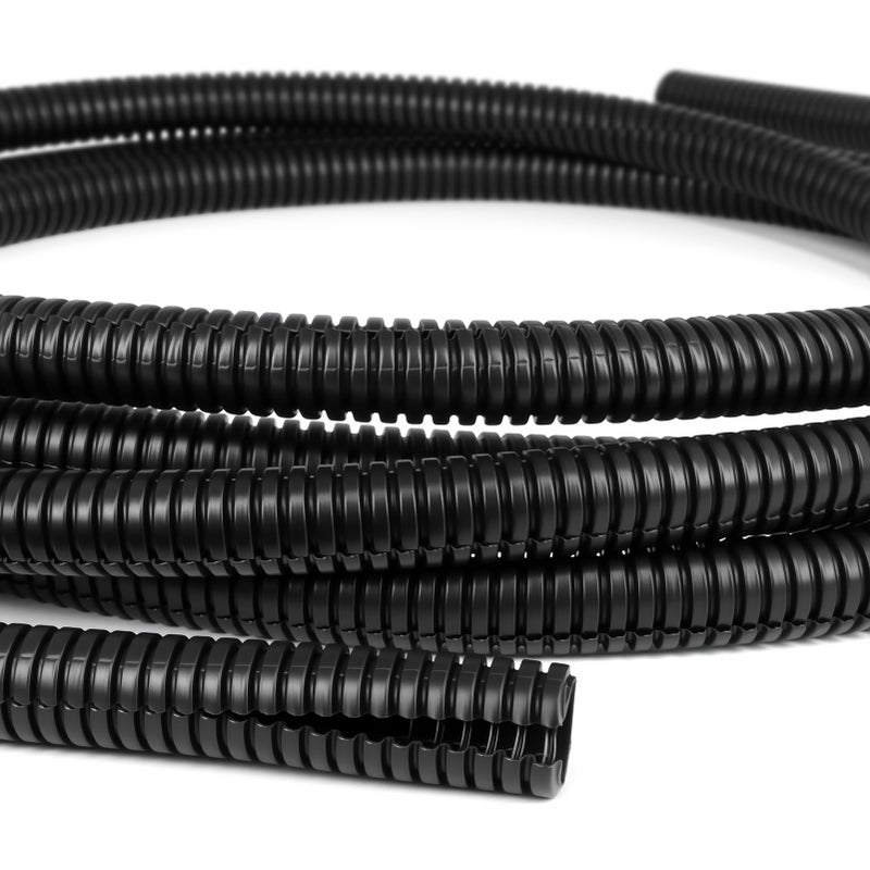 Kelepu Split Wire Loom Tubing,10,25ft Cord Protectors from Pets No Chew, Flexible Wire Covers Cord Protectors, Protective Split Cable Sleeve for Automotive Home Industrial Wires(Black, 0.3inch-10ft) - Image 1