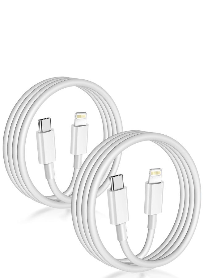 كابل USB-C إلى Lightning، عدد 2، بطول 1.8 متر، شحن سريع 20 واط PD، معتمد من MFi - Image 1