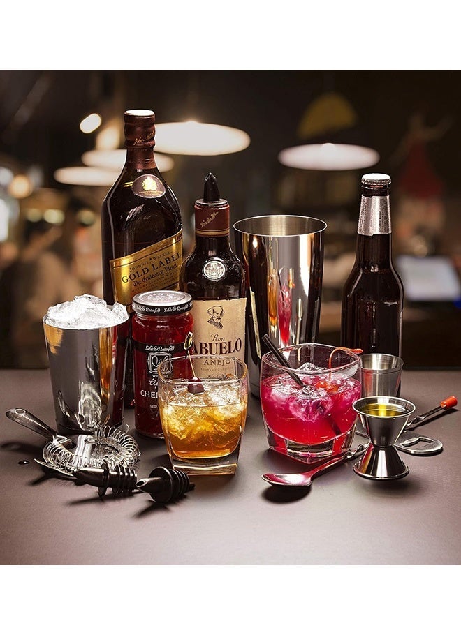 APEX Cocktail Shaker Set, 23-Piece Boston Stainless Steel Bartender Kit with Bamboo Stand & Cocktail Recipes Booklet, Professional Bar Tools for Drink Mixing, Home, Bar, Party - Image 4