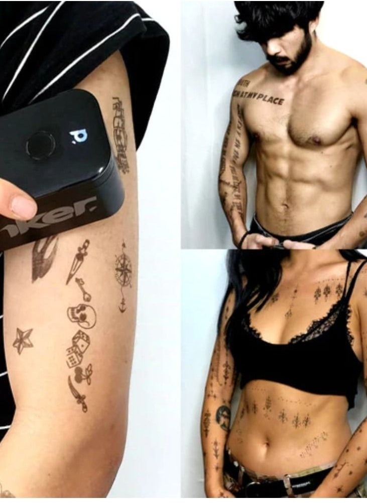 برينكر كولور يور واي - برينكر إس طابعة الوشم المؤقت مع حبر تجميلي اسود - Image 1