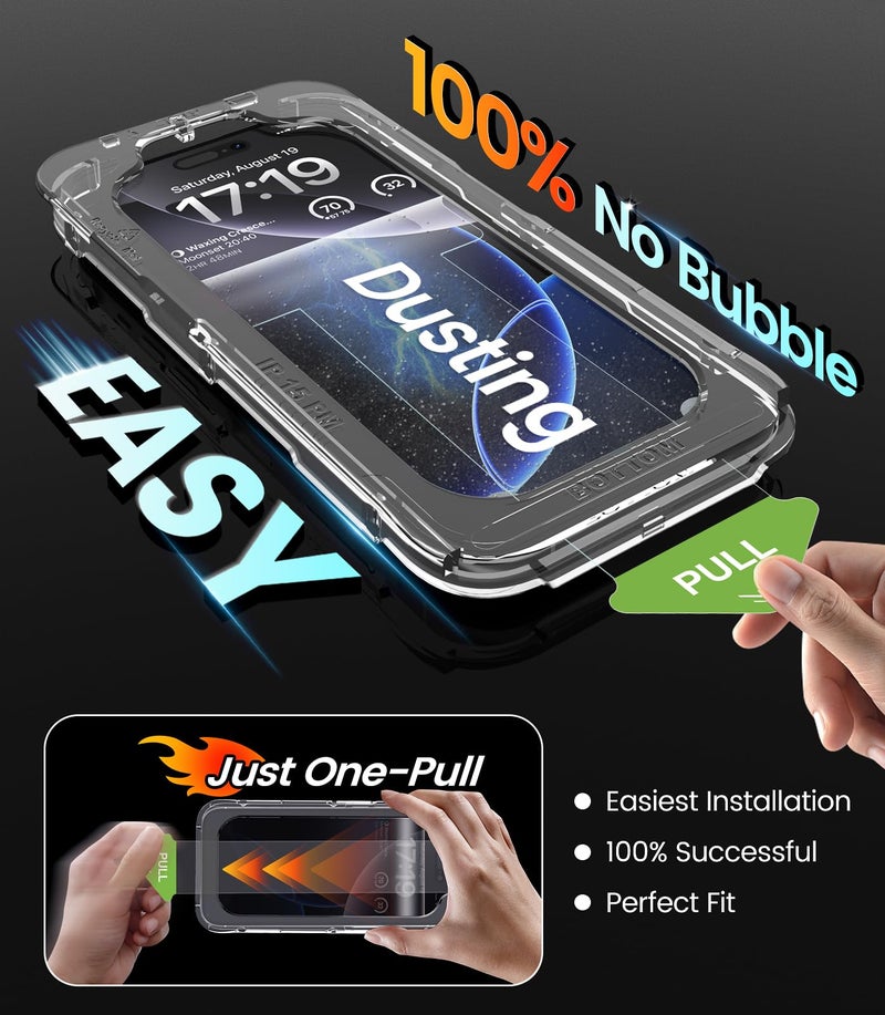 iGluz 4+2 Pack for iPhone 16 Pro Max Privacy Screen Protector with Camera Lens Protector[Easy Install & Bubble Free] 9H+ Tempered Glass iphone 16 Pro Max[True 25% Anti Spy] for Apple 6.9"(2024) - Image 3