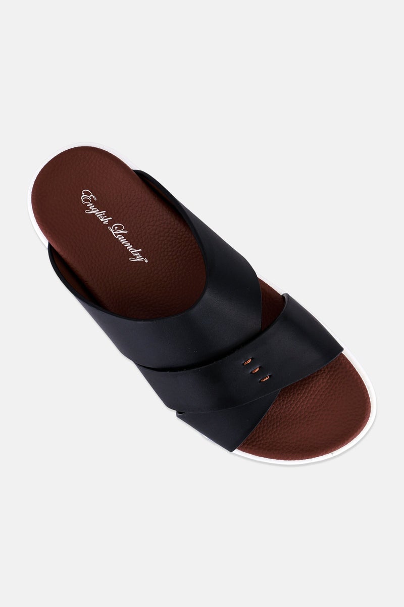 English Laundry Men Slip On Arabic Sandals, Black - Image 3
