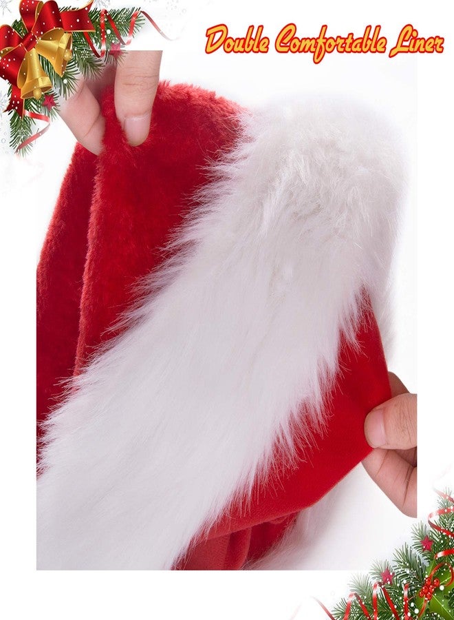 BALORAY Santa Hat for Adults Big Santa Hat Comfort Double Liner Plush Red Velvet - Image 2