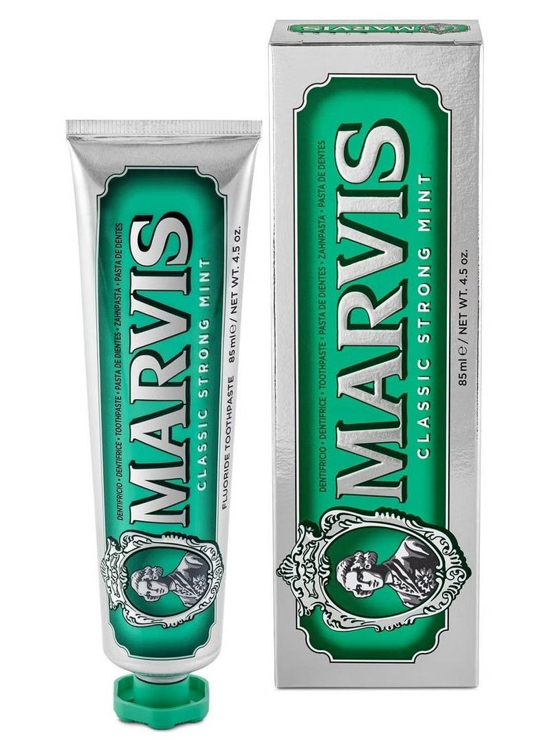 مارفيس معجون أسنان النعناع القوي الكلاسيكي ، طازجة شديدة ، إزالة اللوحة ، ابتسامة أبيضة لامعة 85 مل - Image 1