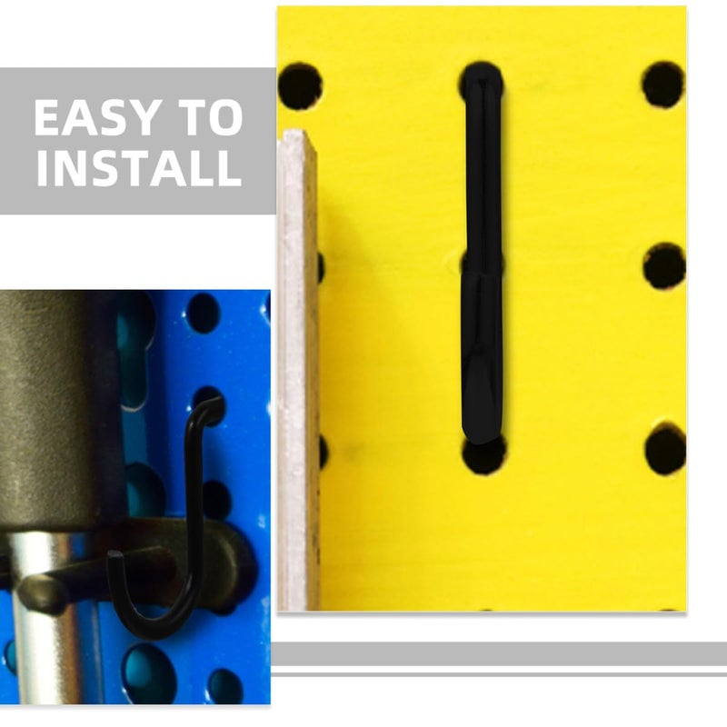 Heavy Duty Black Metal Pegboard Hooks 10 Pcs For Garage Workshop Wall Organizer - Image 4