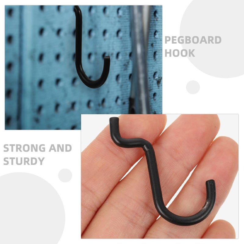 Heavy Duty Black Metal Pegboard Hooks 10 Pcs For Garage Workshop Wall Organizer - Image 5