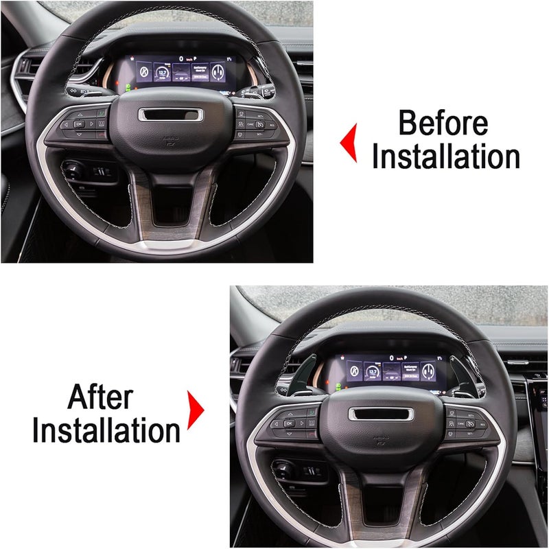 sumaikeji Aluminum Steering Wheel Shift Paddle Extenders for Jeep Grand Cherokee/Grand Cherokee 4xe/Grand Cherokee L (Black) - Image 5