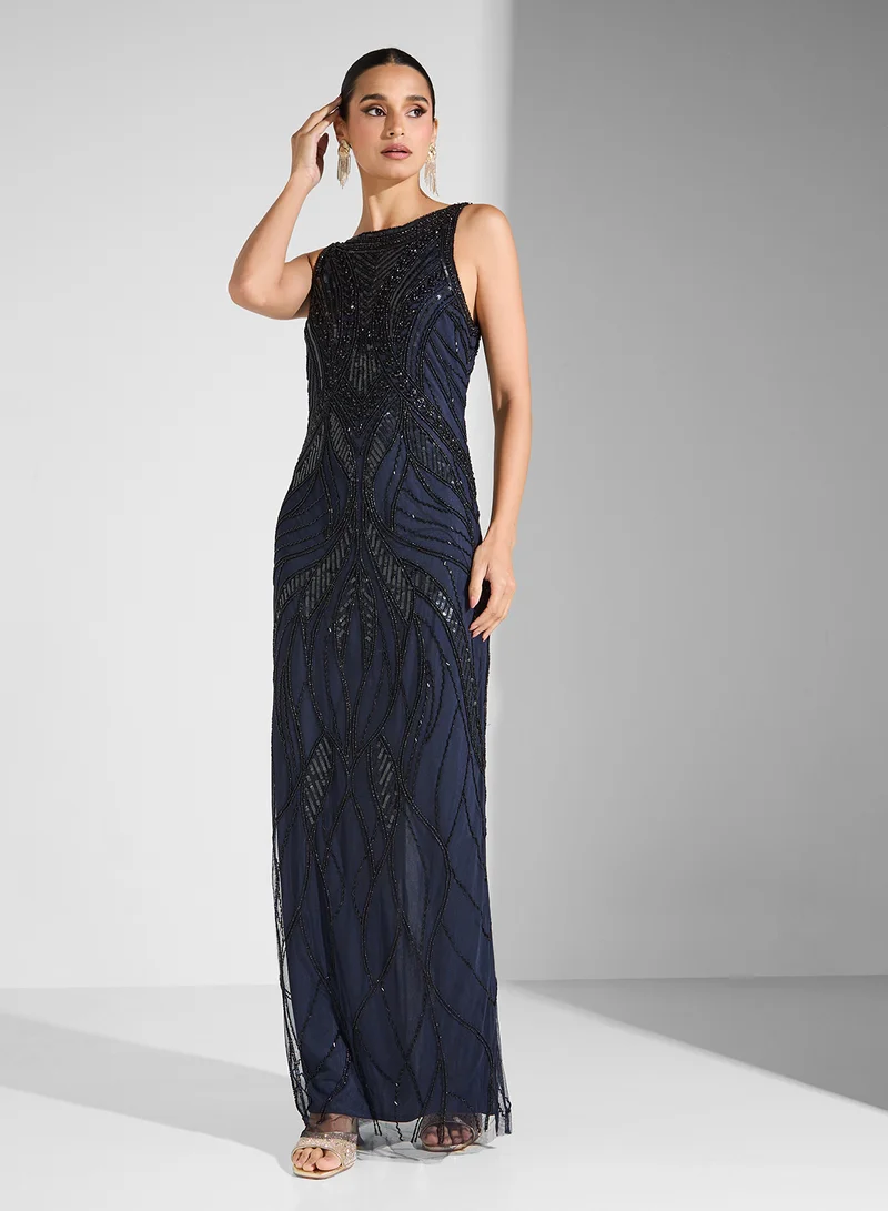 نمشي x Beaded Column Dress