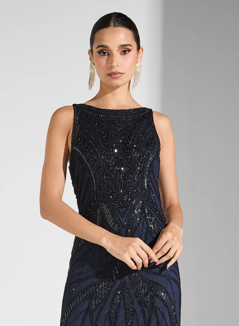 نمشي x Beaded Column Dress