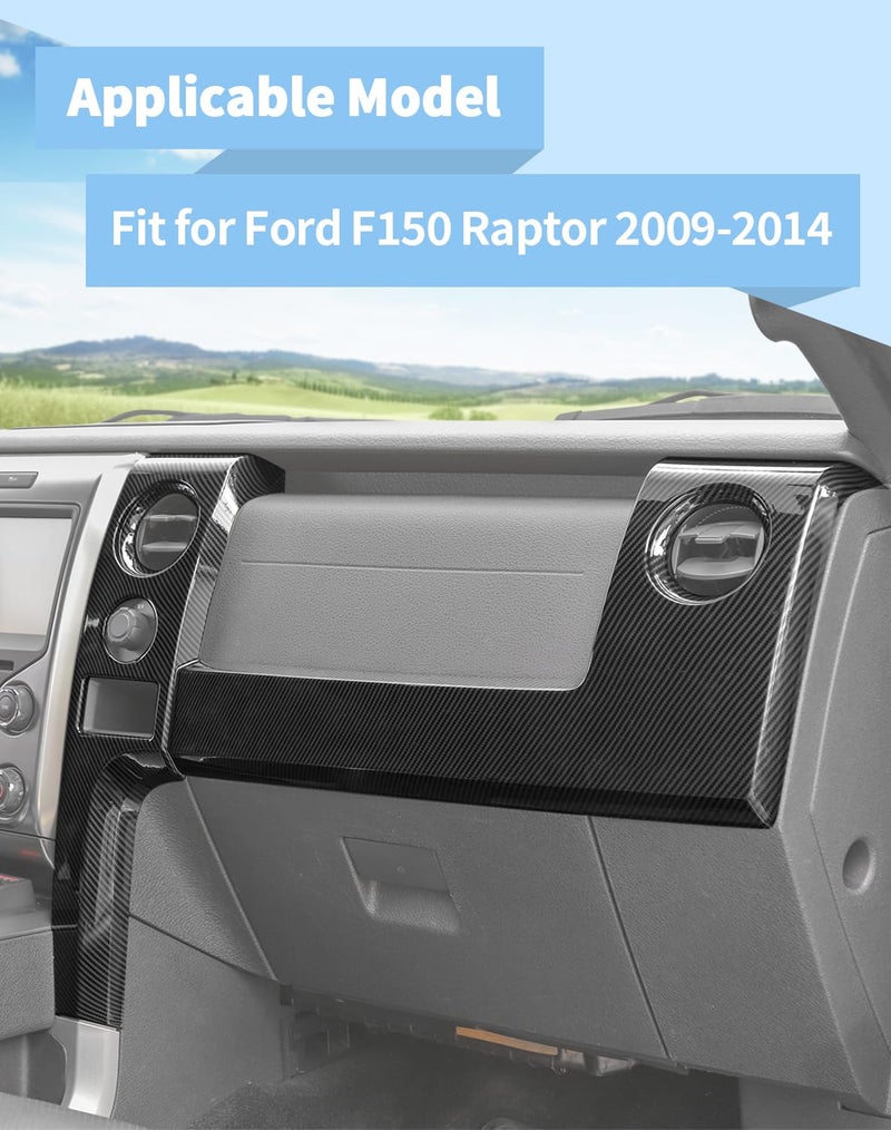 Voodonala for F150 Carbon Fiber Interior Trim Kit, 6PCS Center Console Gear Shift Panel Cover Trim Compatible with Ford F150 Raptor Accessories 2009-2014 - Image 3
